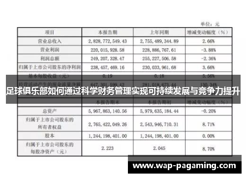 足球俱乐部如何通过科学财务管理实现可持续发展与竞争力提升